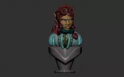 print in place Bust - Orc female steampunk