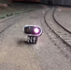 Purple square on the floor for HO service track