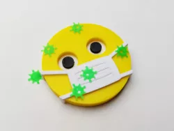 The "mask-wearing" emoji 3d badge - corona face mask reminder