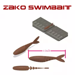 Zako Swimbait : Fishing lure Softbait mold 3D STL file for CNC and 3D Print