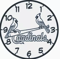 2D Cardinals on bat wall clock