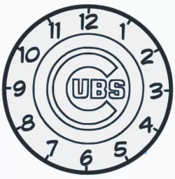 2D Cubs wall clock
