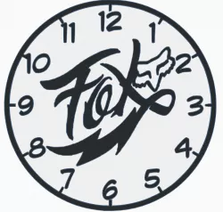 2D Fox cursive wall clock
