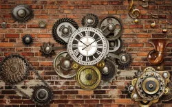 3D wall background - Living Room PSD