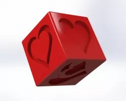 6 faces heart cube - Valentine's day