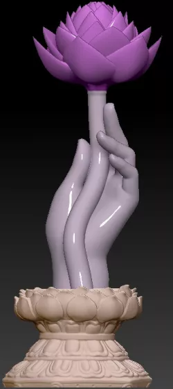 A HOLDING LOTUS HAND