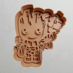 baby groot with flower
