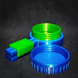 Bag closer with pouring spout with screw cap 100 mm wide