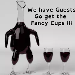 Chicken Cup and Wine Decanter