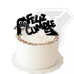 Children cake topper - Happy birthday with monster