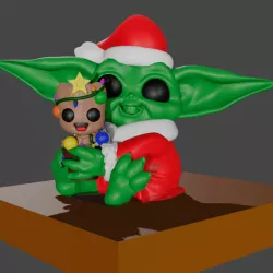 Christmas Baby Yoda and Baby Groot