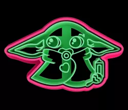 COOKIE CUTTER / FONDANT BABY YODA WITH PACIFIER, GROGU - STARWARS MANDALORIAN