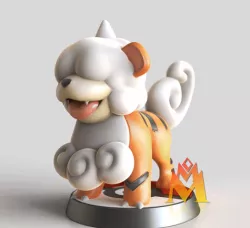 Hisuian Growlithe - FAN ART - POKÉMON FIGURINE - POKÉMON UNITE