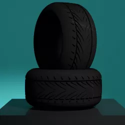 JDM Stratched Toyo P1 style tyre for 1:64 Hot Wheels scale model