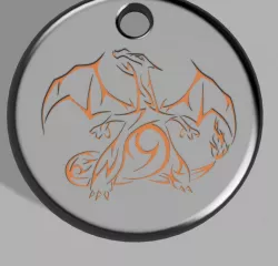 Keychain Dracau fire Tribal