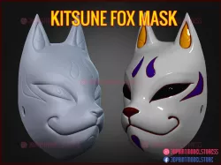 Kitsune Fox Mask - Cosplay Costume Halloween