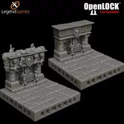 LegendGames Gothic Fireplace on OpenLOCK 2" floor tile