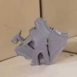 Long-Haired Knight Meeple With Warhammer