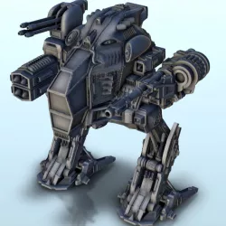 Massive gunned robot 26 - BattleTech MechWarrior Warhammer Scifi Science fiction SF 40k Warhordes Grimdark Confrontation