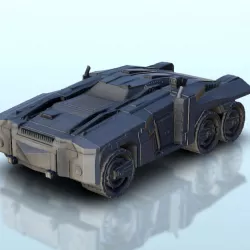 Massive SF vehicle on 6 wheels - Vehicle tank SF Science-Fiction