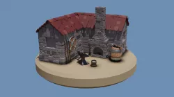 Medieval miniature smithy