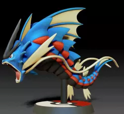 Mega GYARADOS - FAN ART - POKÉMON FIGURINE - 3D PRINT MODEL