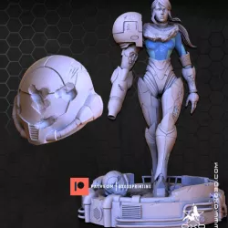 Metroid Samus Aran Damaged Helmet