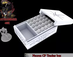 Necronical Cyborg - themed CP counter and dice storage box (FDM and resin friendly)