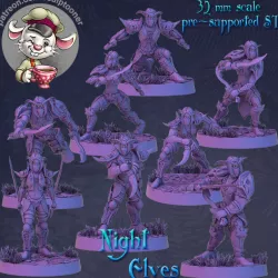 Night elves rogues squad 3D Model Collection
