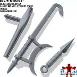 Ninja weapons for action figures pack 1