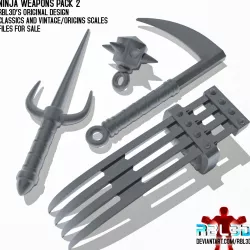 Ninja weapons for action figures pack 2