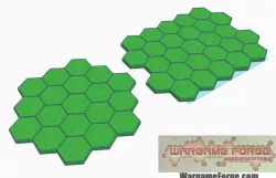 Open Terrain 19 and 27 Hex Tile Clusters, Hex Map Scale