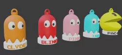 Pac-Man + Ghosts - Ornaments w/ Stands