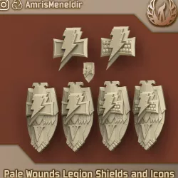 Pale Wounds Legion Heraldry and Storm Shields