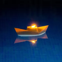 paper boat floating candle holder