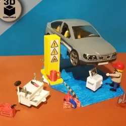Playmobil car workshop repair garage