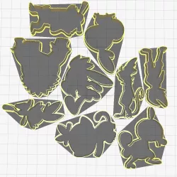Pokemon Cookie Cutters All Starters + Evolutions