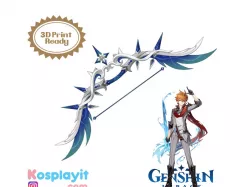 Polar Star Bow Digital 3D Model - Genshin Impact Cosplay - 3D Print - 3D Printing - Childe Bow - Childe Cosplay - Genshin STL