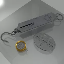 Residual Evil Village Karl Heinsenberg Dog tag, spring balance and compass set