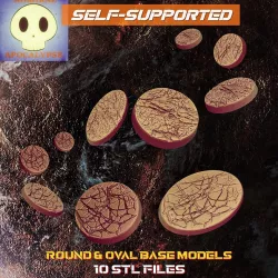 Rock ground Base Set 4 (10 stl files from the Abandoned World Base Set 2)