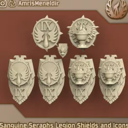 Sanguine Seraphs Legion Heraldry and Storm Shields