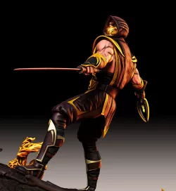 Scorpion Mortal Kombat Golden Demon fan art 3D print model 3D print model