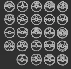 Set - pokeball cookie cutters