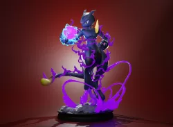 Shadow Mewtwo with shadow ball (and regular Mewtwo) - 3D printable Pokemon