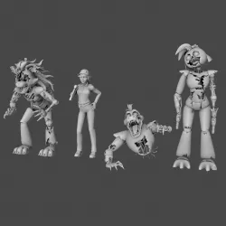Shattered Mony, Roxy, Chica and Vanessa