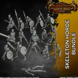Skeleton Horde Melee Bundle - Set of 15 plus Bonus Corpse (32mm scale, Pre-supported miniatures)