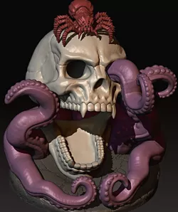Skull and tentacles Dice Tower