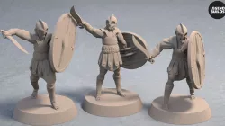 Soldiers of Nemis with Sword and Shield (3 unique miniatures) – 3D printable miniature – STL file