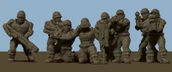 Space Communist human auxiliary scout squad