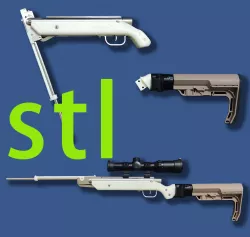 spring air rifle，fold barrel spring air gun，break barrel air spring rifle.STL